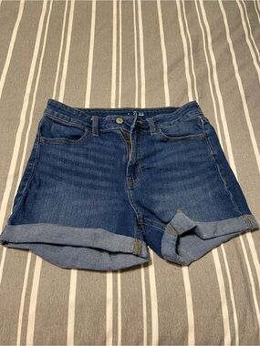 Source Unknown Dark Blue Rolled Hem Denim Shorts
